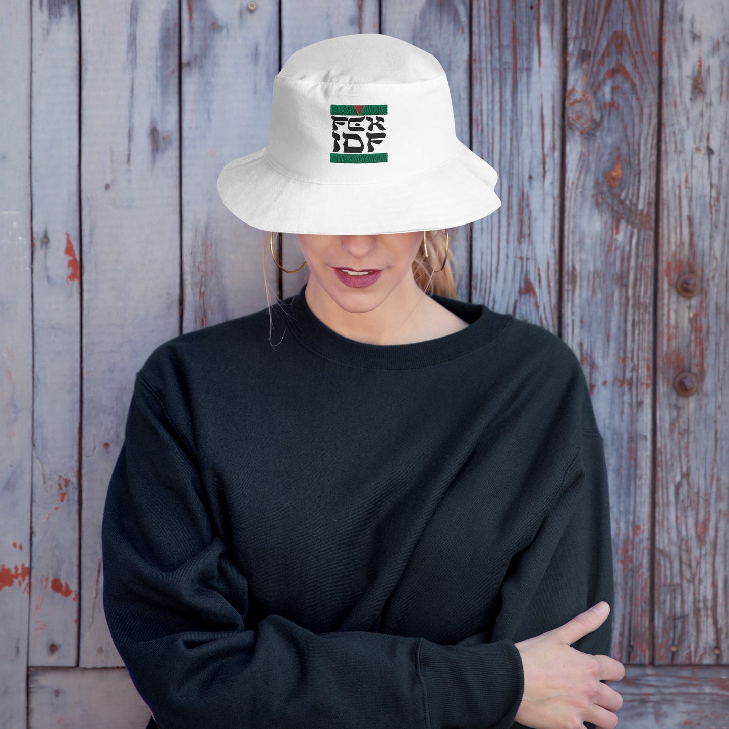 FCK IDF Embroidered Bucket Hat (White)